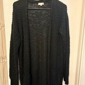 Women's Black Open-Front Sweater